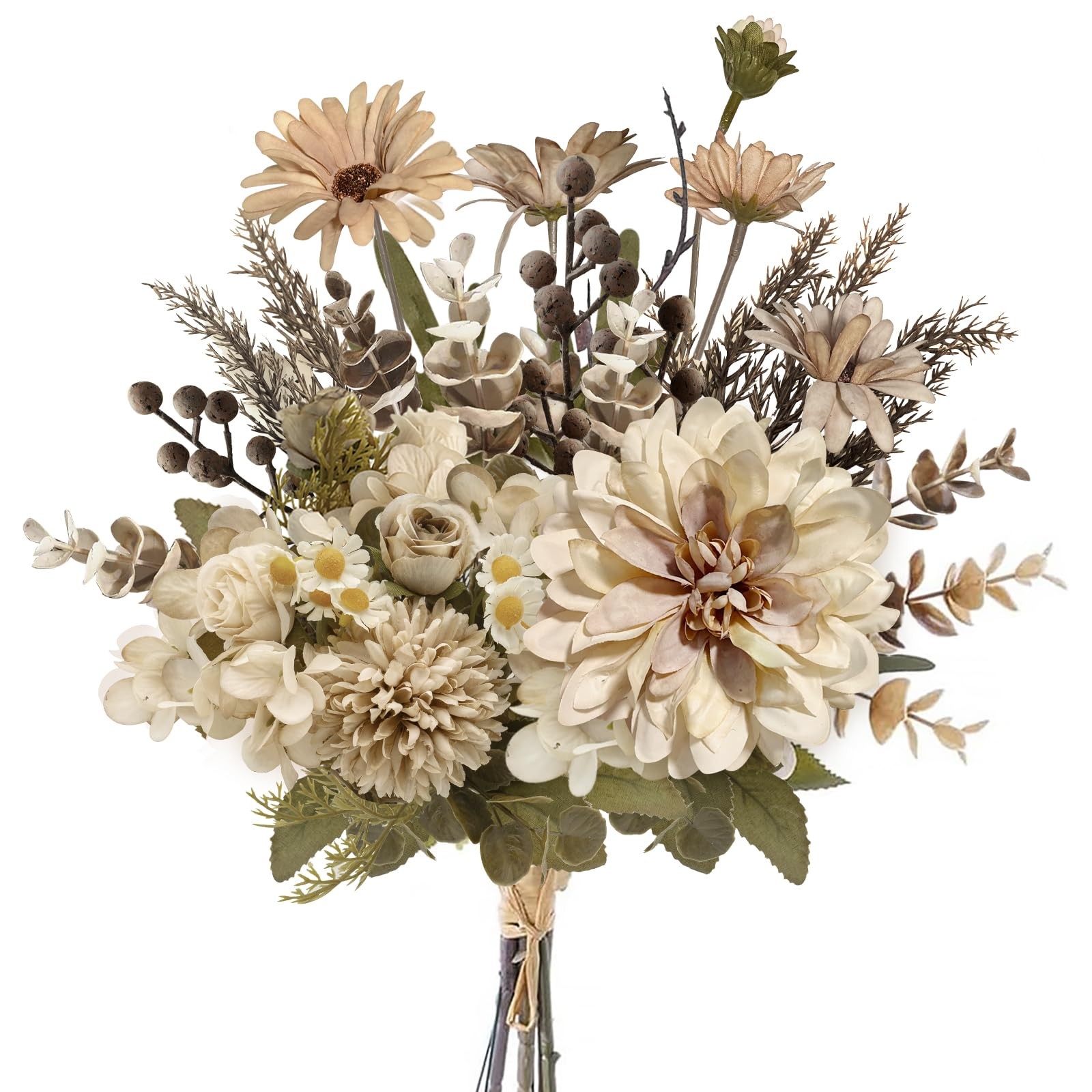 16-inch Artificial Fake Flowers Silk Table Arrangements Faux Plastic Floral C…