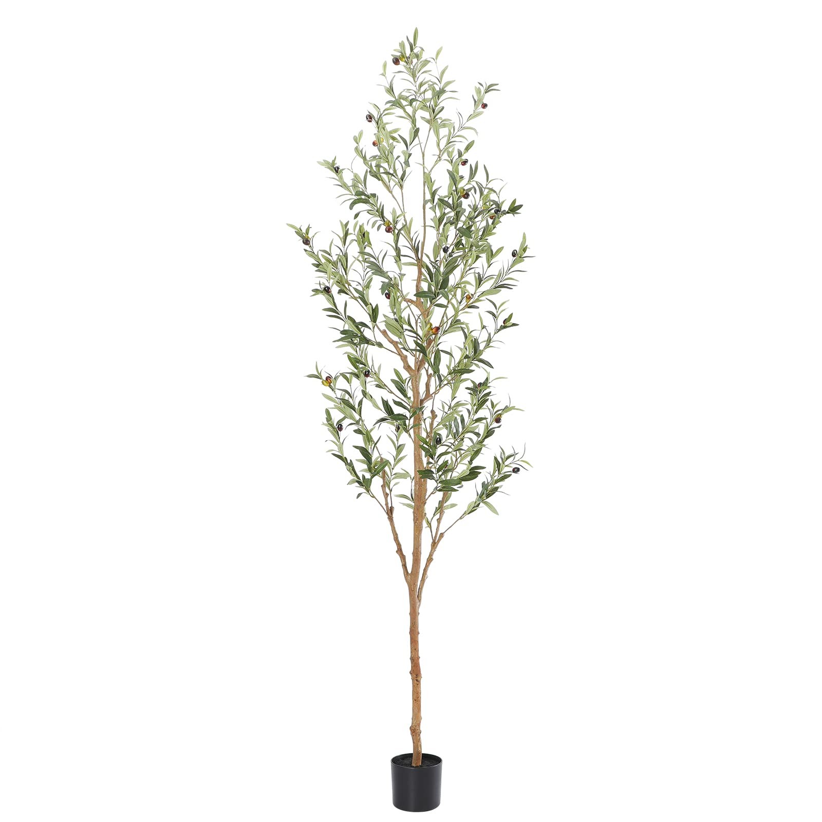 Faux Olive Tree 7ft，Olive Trees Artificial Indoor with Natural Wood Trunk and…