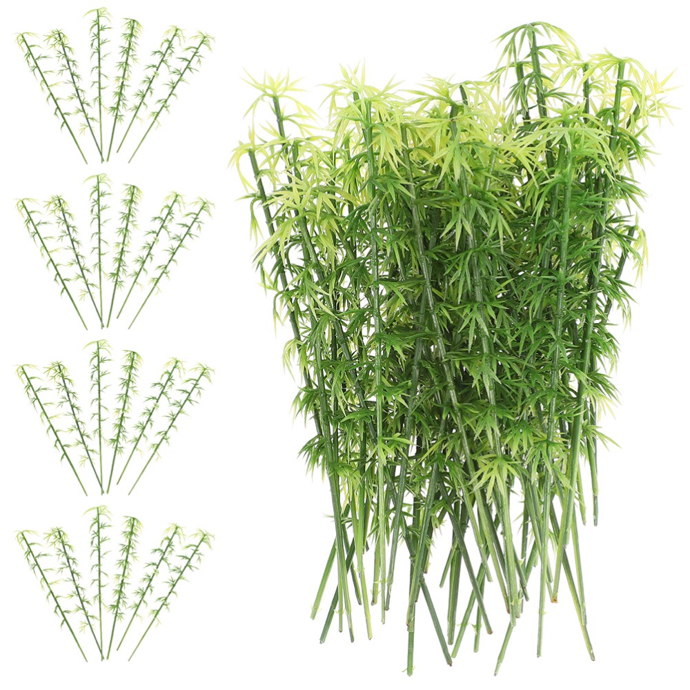 40Pcs Miniature Bamboo Trees Artificial Bamboo Plant Landscape Model