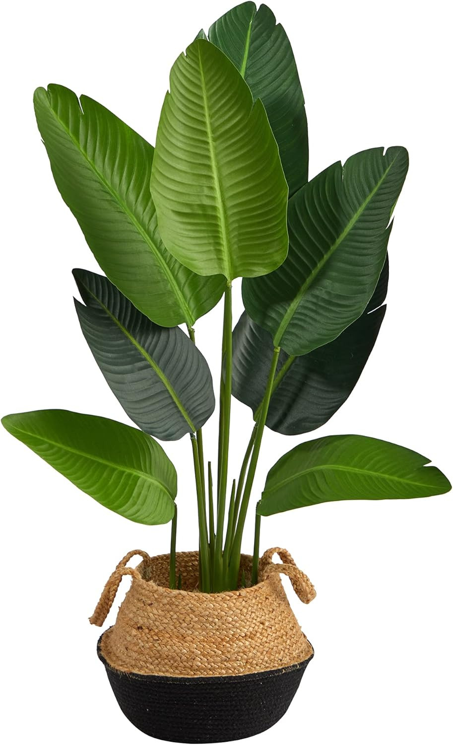 4Ft Artificial Travelers Palm in Handmade Boho Cotton & Jute Planter