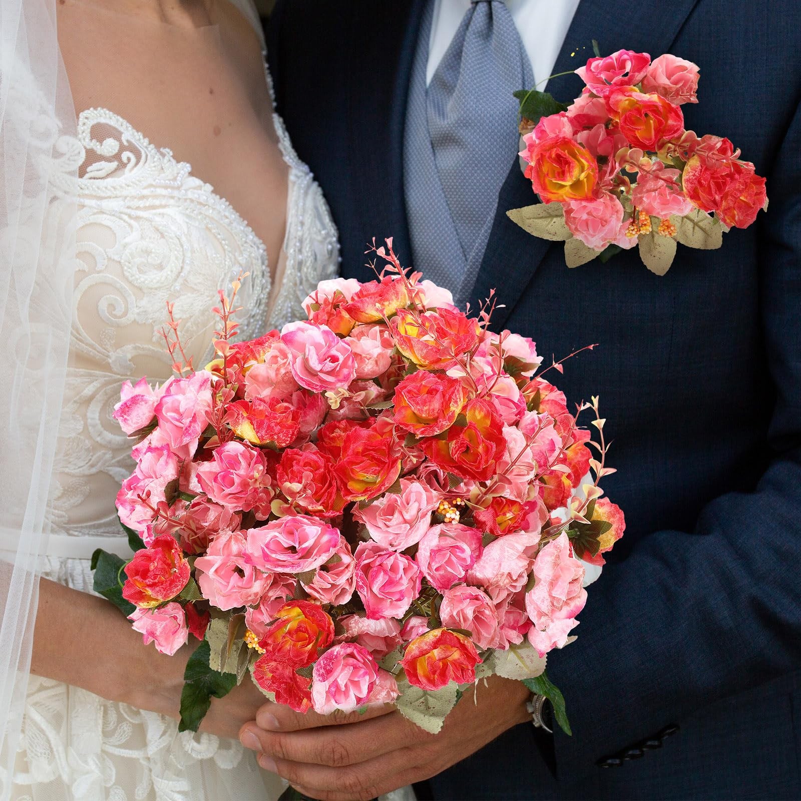 8 Pcs Rose Artificial Flowers Fake Flowers Bouquet 21 Heads Silk Faux Floral …