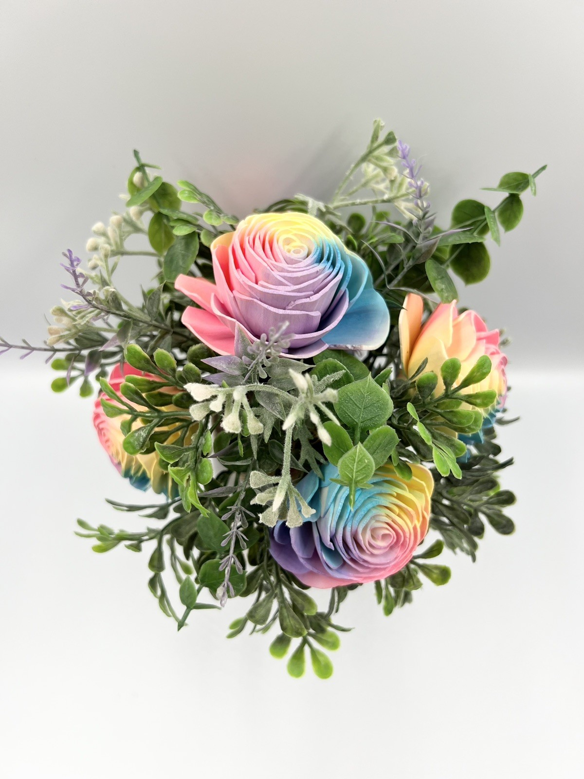 Sola Wood Flower Arrangement In Ball Canning Jar, Tie Dye