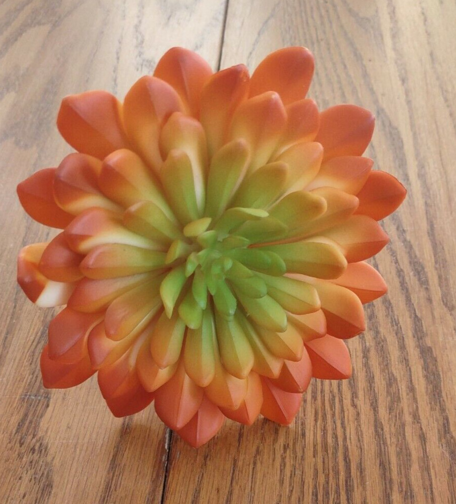 Pier 1 Flower Succulent with Vibrant Orange/Yellow/Green Colors-NEW-SHIP 24 HRS