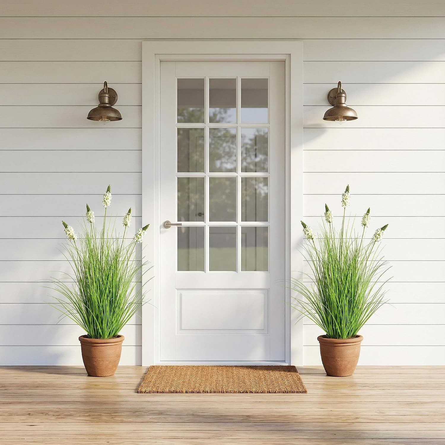 Artificial Plants Indoor Tall Grass Plants with Hyacinth Flower 35.4In Tall