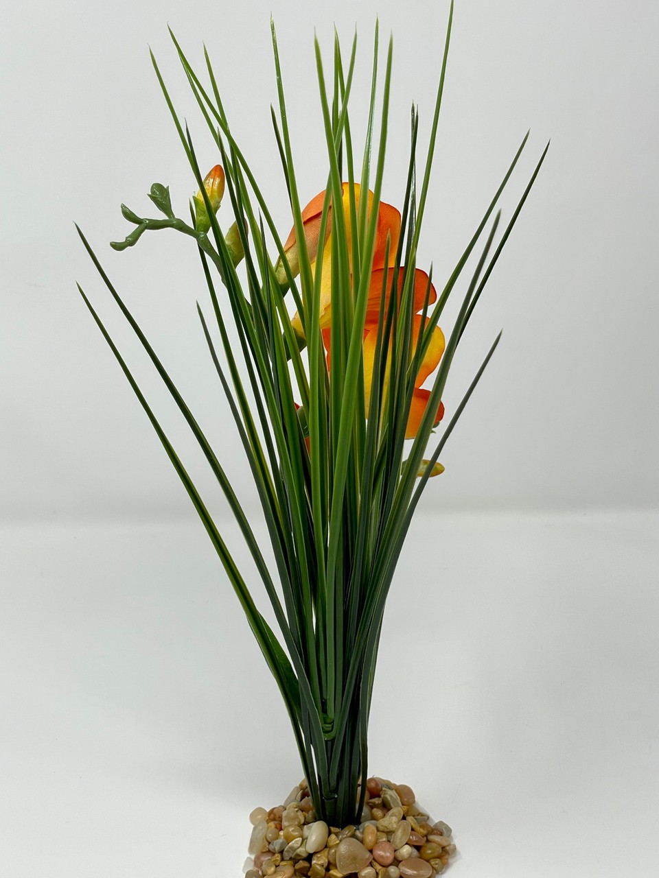 Dry Habitat Only 13″ ORANGE FREESIA flower & Spike Weed combo Silk & plastic pla