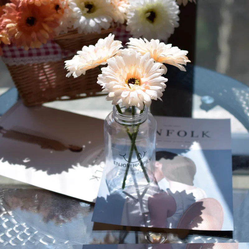1Pc/3Pc/6Pc Artificial Silk Gerbera Flowers Wedding Home Verandahs Table Decor F