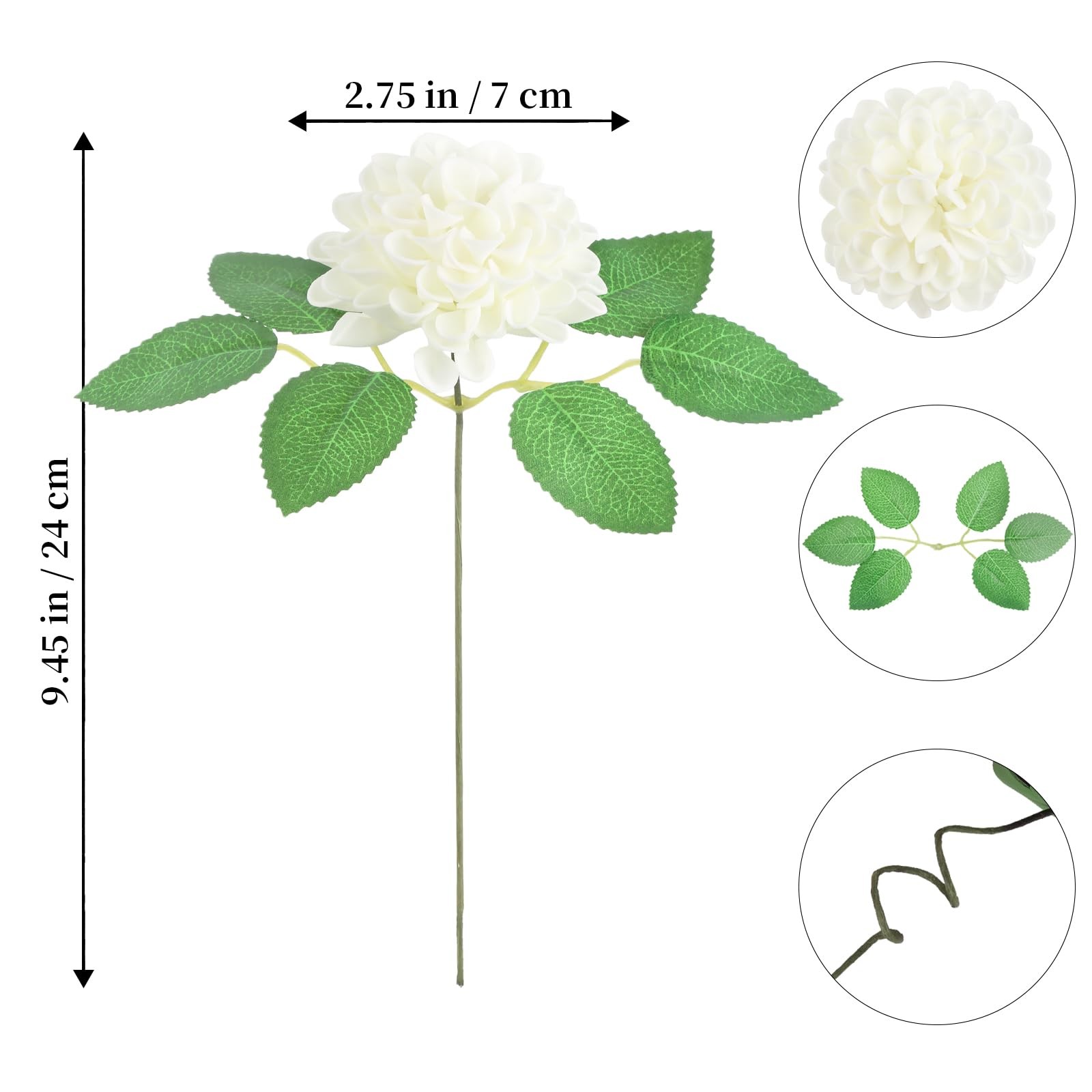 Foam Dahlia Flowers,25Pcs Ivory Faux Flowers Realistic Fake Dahlias Artificia…