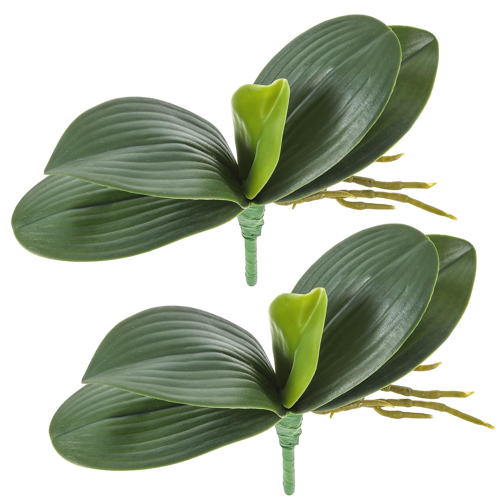 2 Pcs Orchid Leaves Artificial Real Touch Faux Phalaenopsis Stems Leaf 8 Inch…