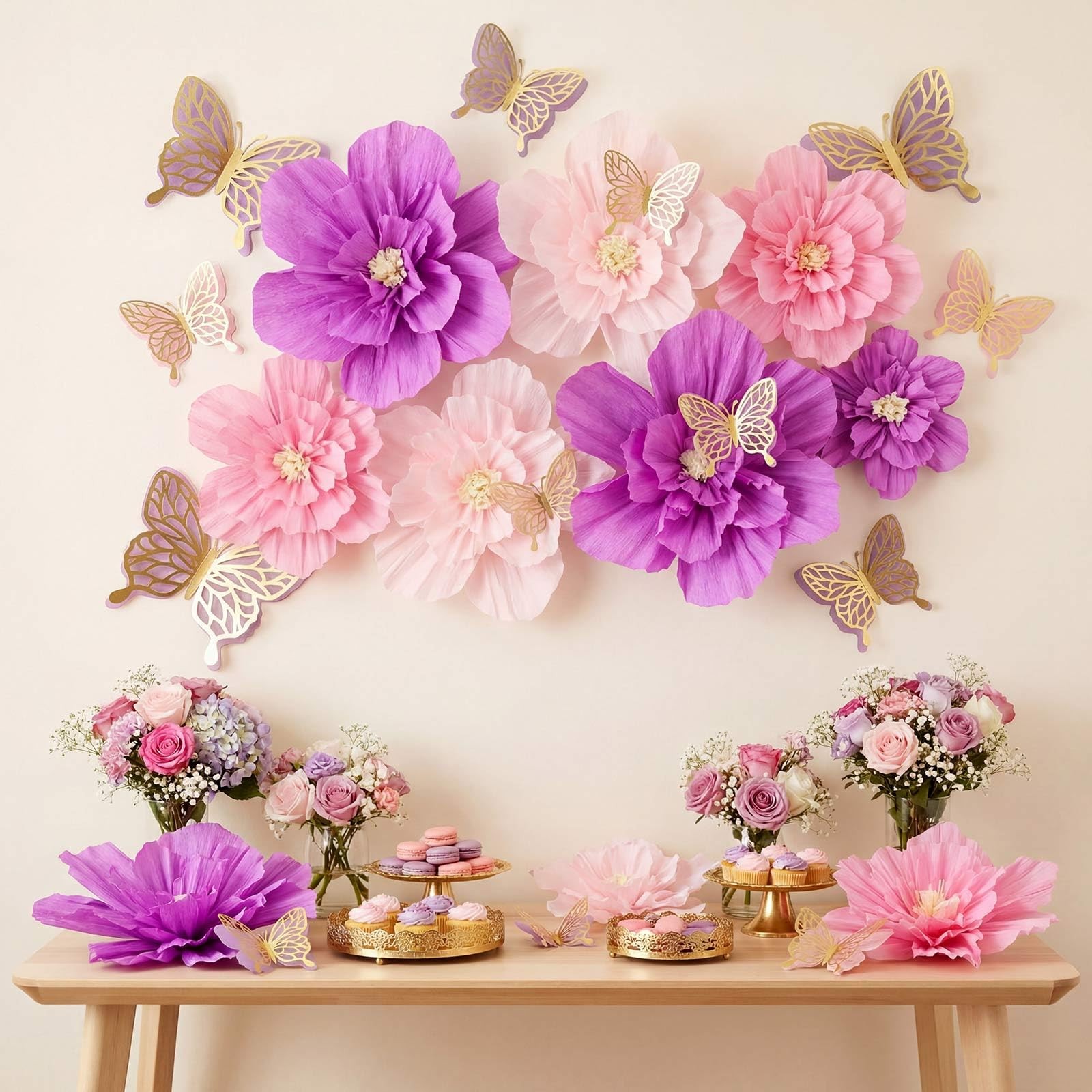22 Pcs 3 Sizes Large Butterfly Party Decorations 3D Giant Butterfly Wall Deco…