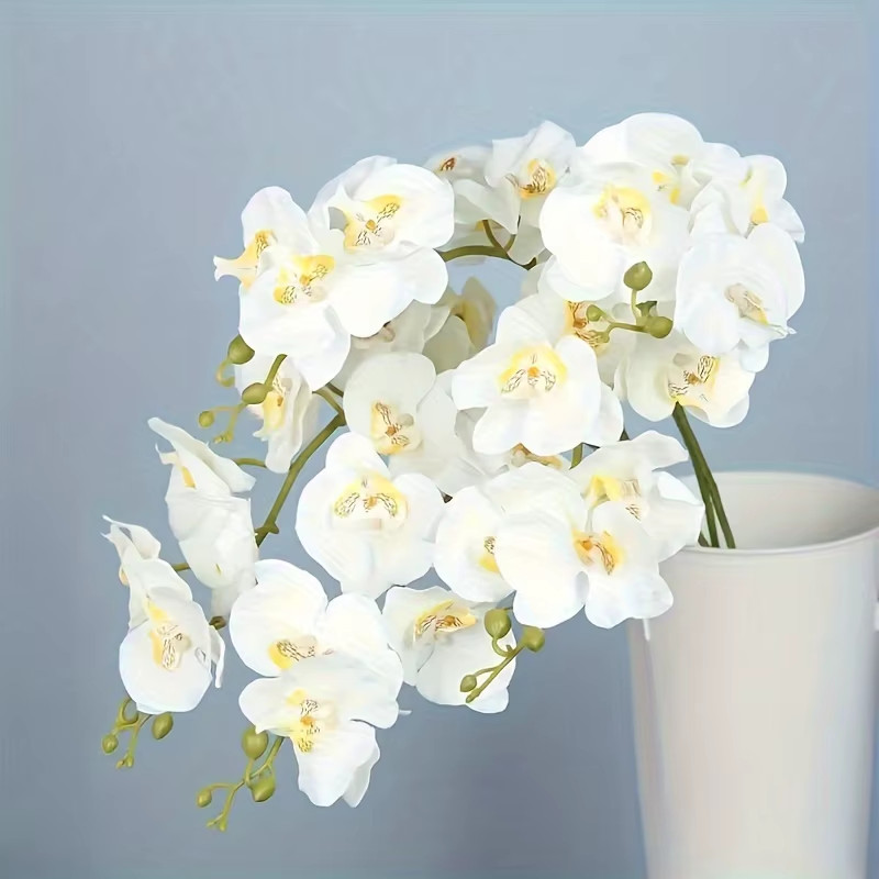 3pcs 9-Head Flowers 38 Inches Artificial Butterfly Orchid Bouquet Tabletop Decor
