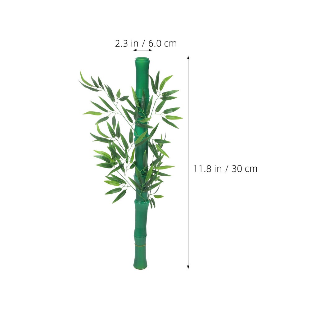 Simulated Bamboo Decorative Tube Fake Stems Artificial Leaves Greenery Branches