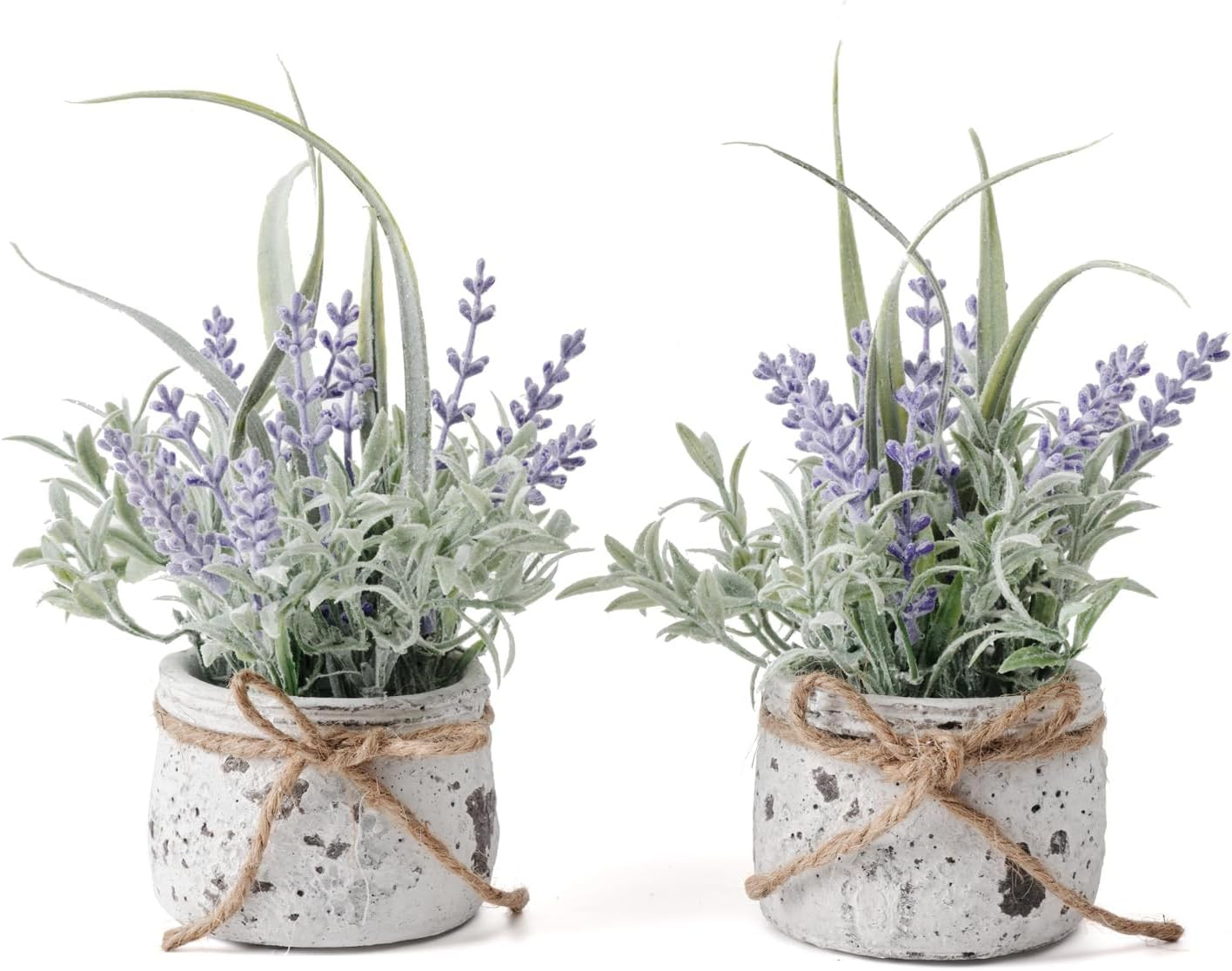 Mini Lavender Fake Plants – 2 Pack Artificial Decor for Home & Office