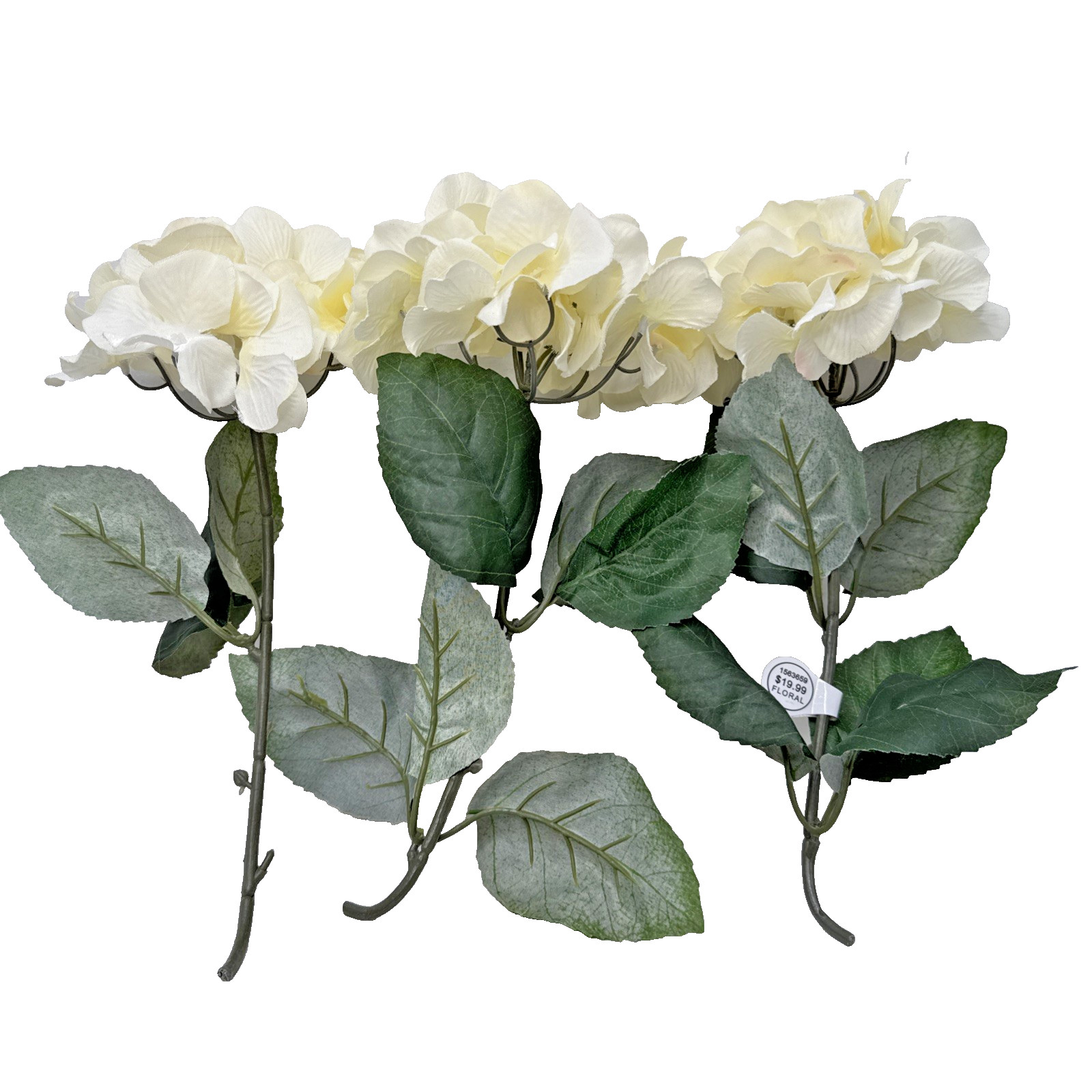 Hydrangea Floral Picks Blue 18” Picks 5” Bloom 3 Stems Artificial Silk