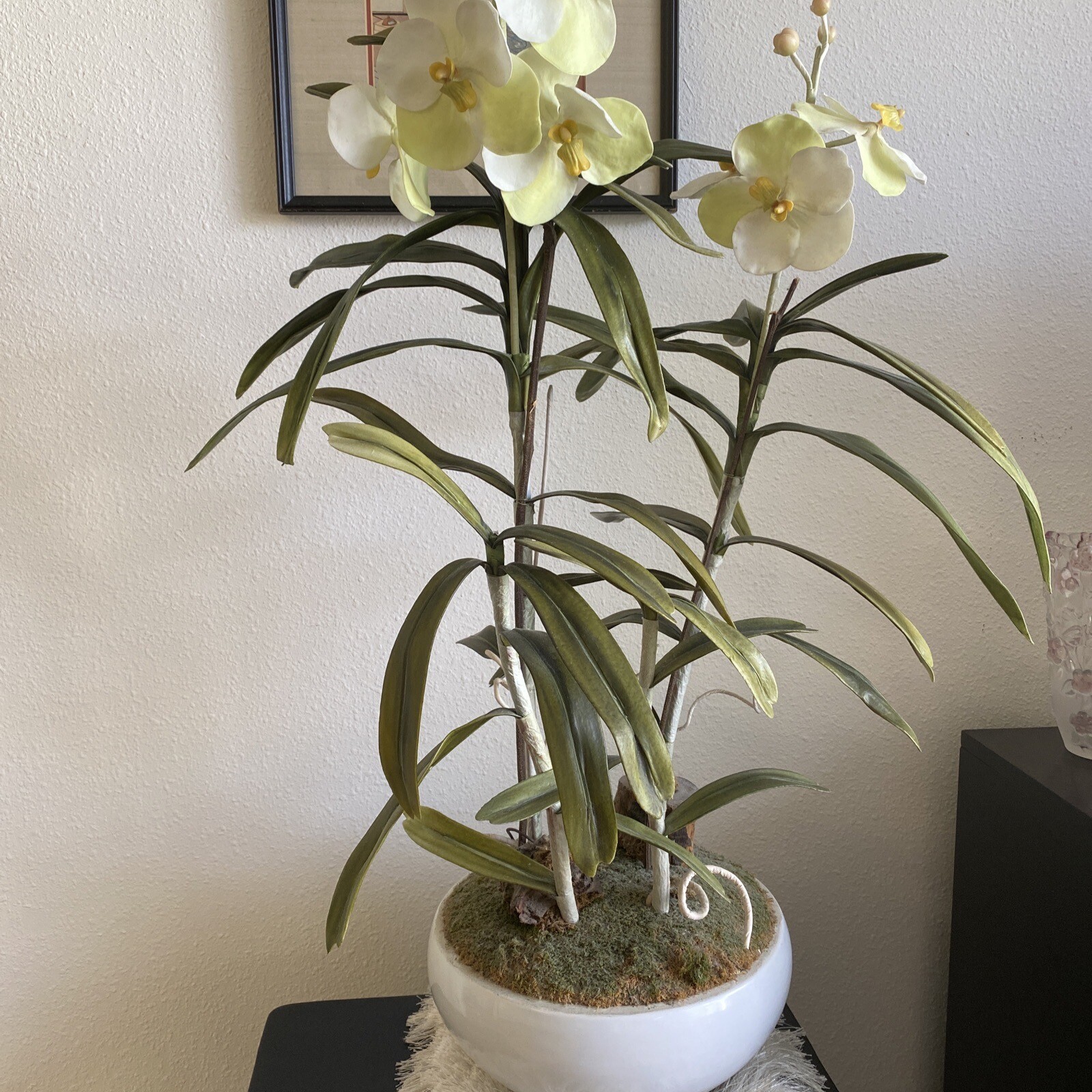 The CG Hunter White Orchid Plant, premium artificial indoor flower display 36″