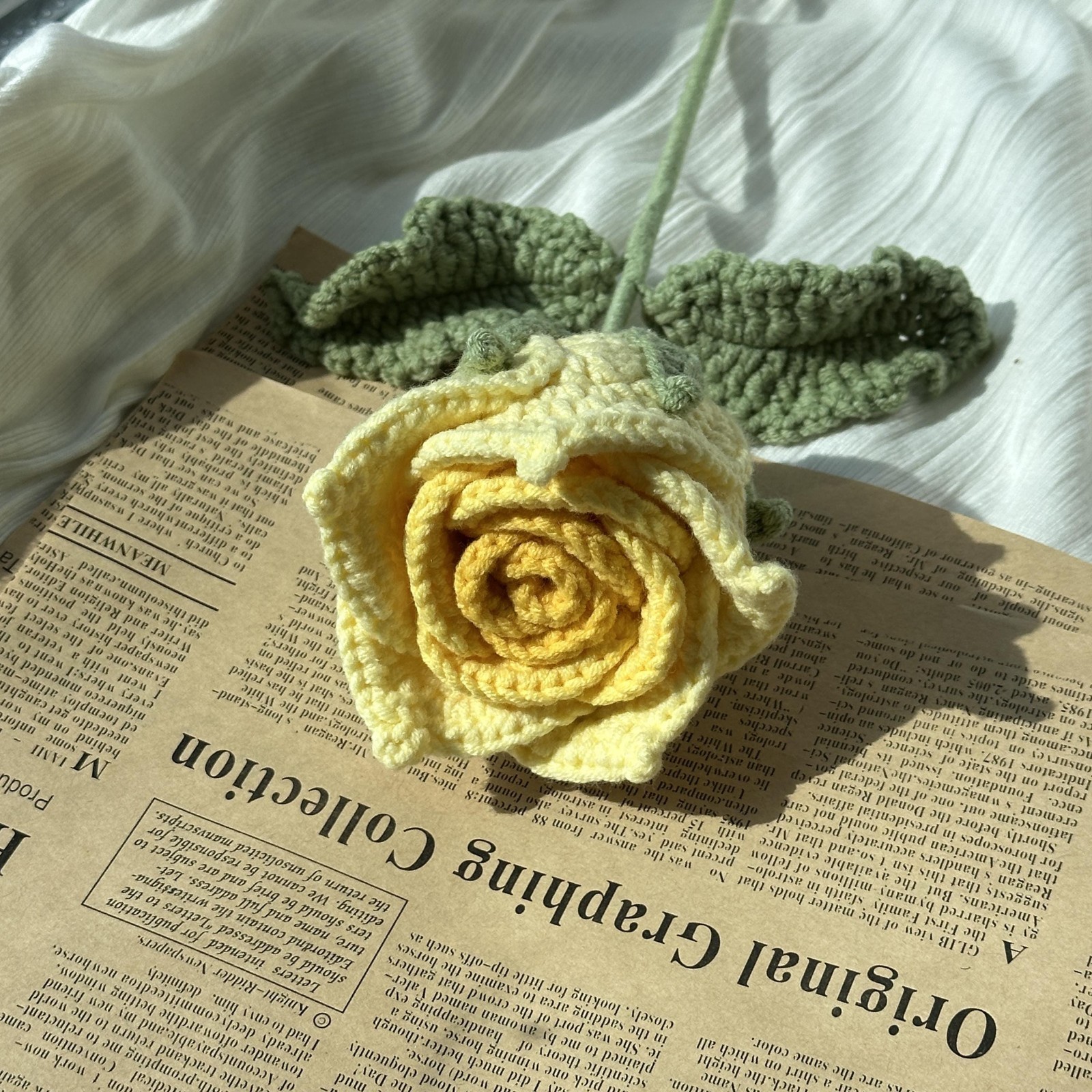 Crochet Rose Bouquet Handmade Yarn Flowers Romantic Anniversary Gift for Her