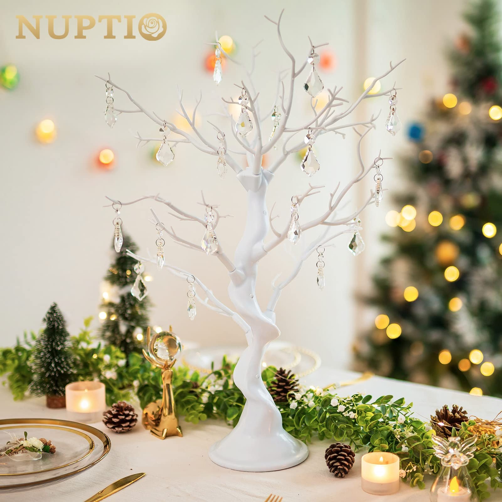 Nuptio White Christmas Tree Branch Artificial 22.8 1ft 11in – 1 Pc,
