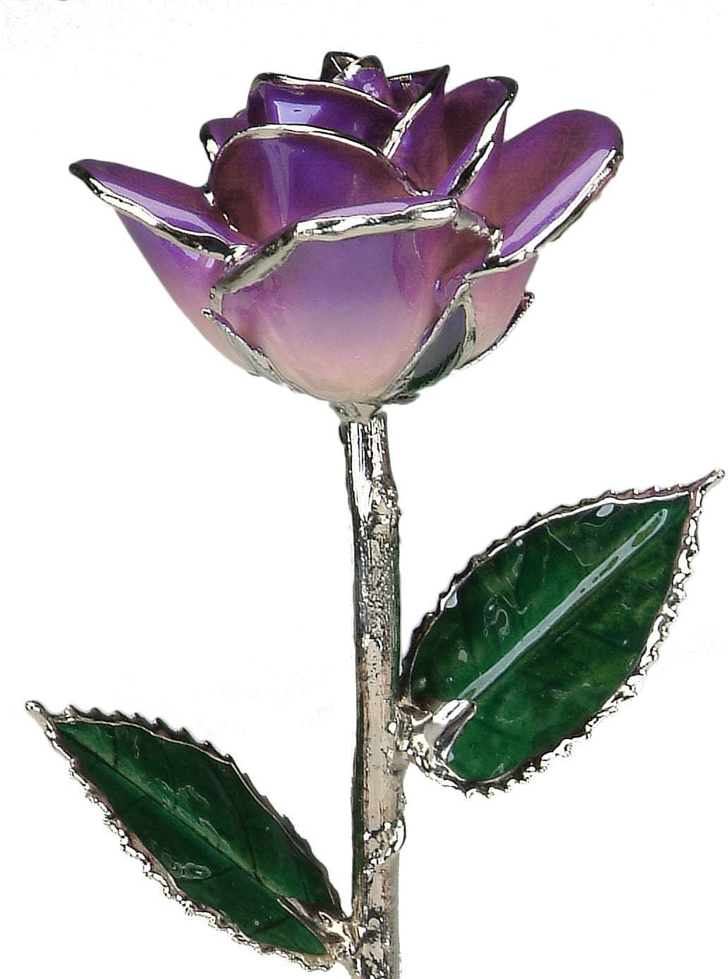 Stunning 11″ Purple Platinum Dipped Real Rose – A Timeless Gift