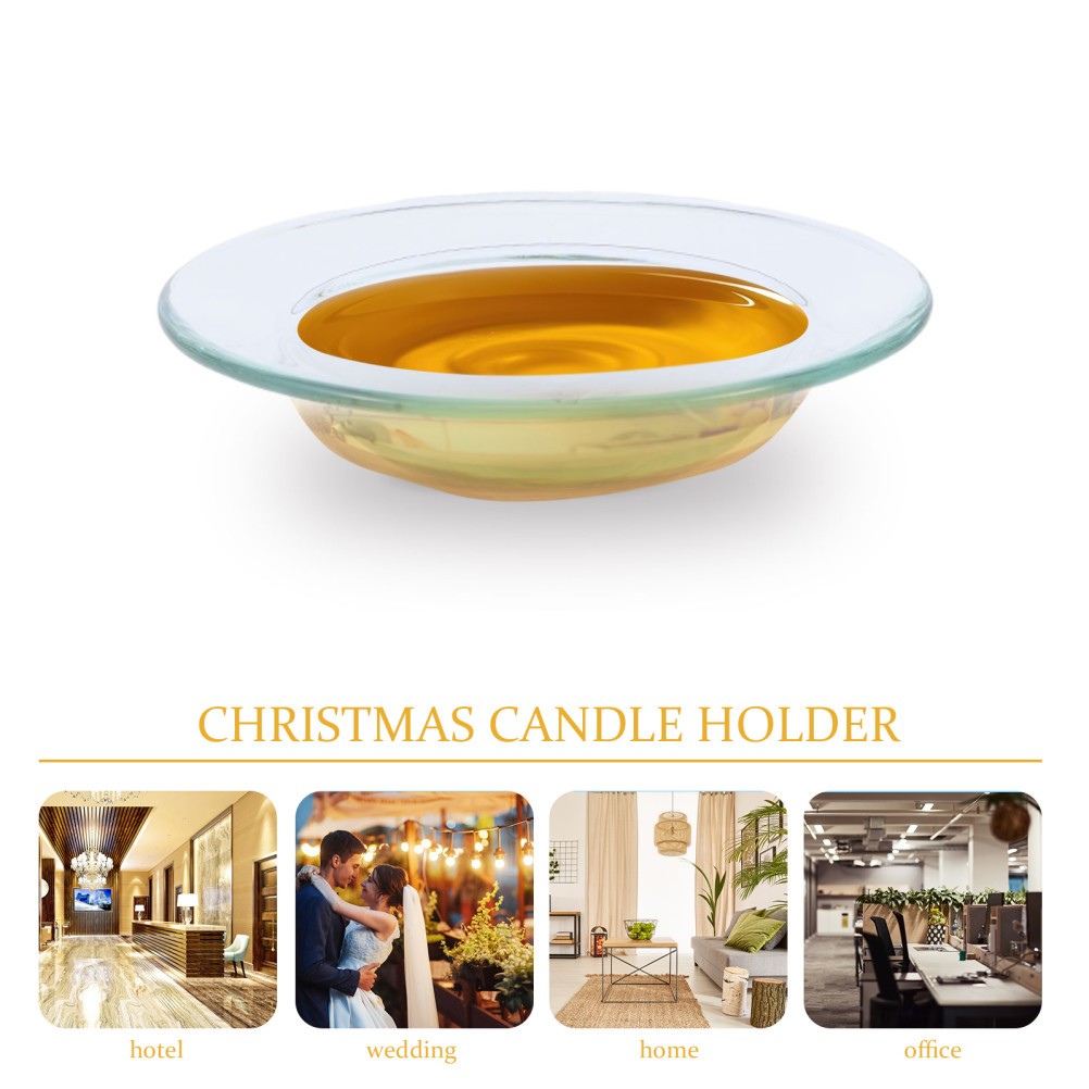 2Pcs Reusable Glass Wax Melt Dishes Replacement Plates Transparent and Sturdy