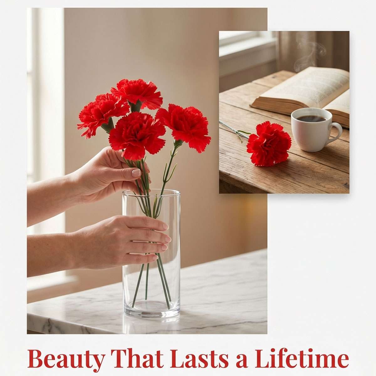 1/6/12Pcs Artificial Flowers Carnation Flower,Silk Carnations Flower Bouquets