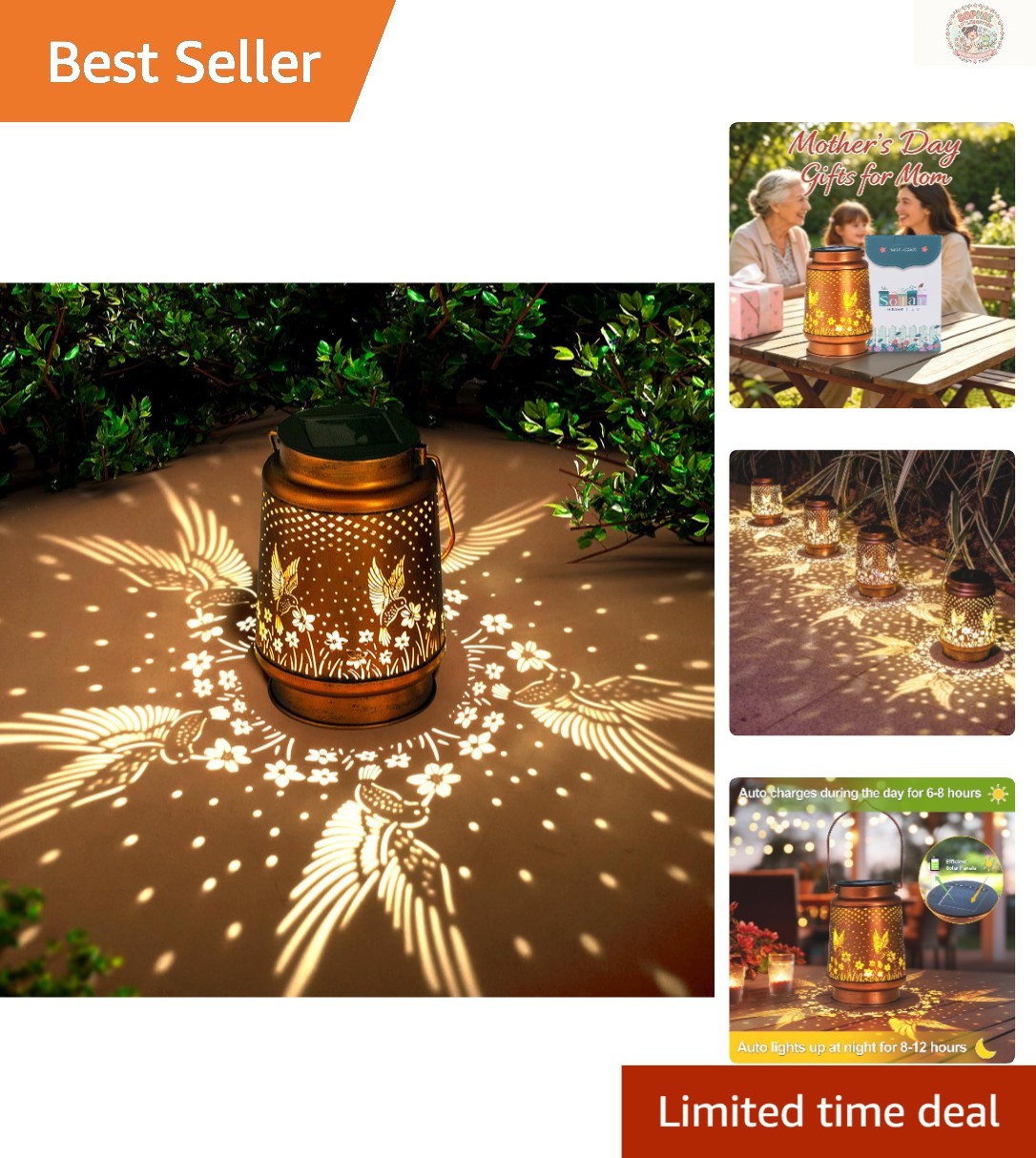 Mothers Day Gifts, Birthday Gifts for Women, Solar Lanterns Outdoor Waterproo…
