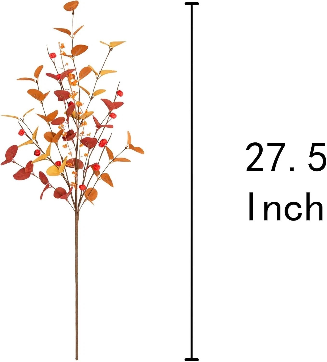27.5 Inch Faux Silk Eucalyptus Stems Set – Versatile Autumn Floral Arrangements