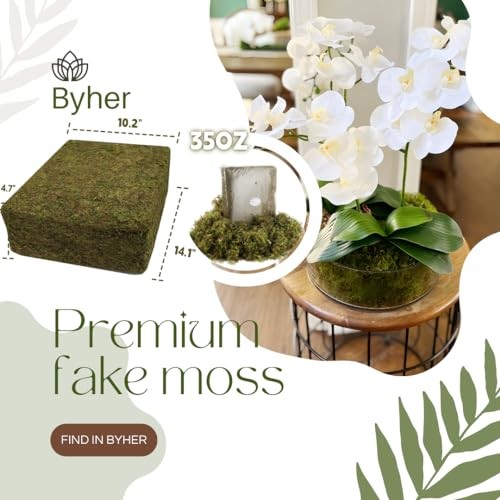 2.2LB Large Capacity Fake Moss for Plants Indoor, 35 OZ Fresh Green – 992gr