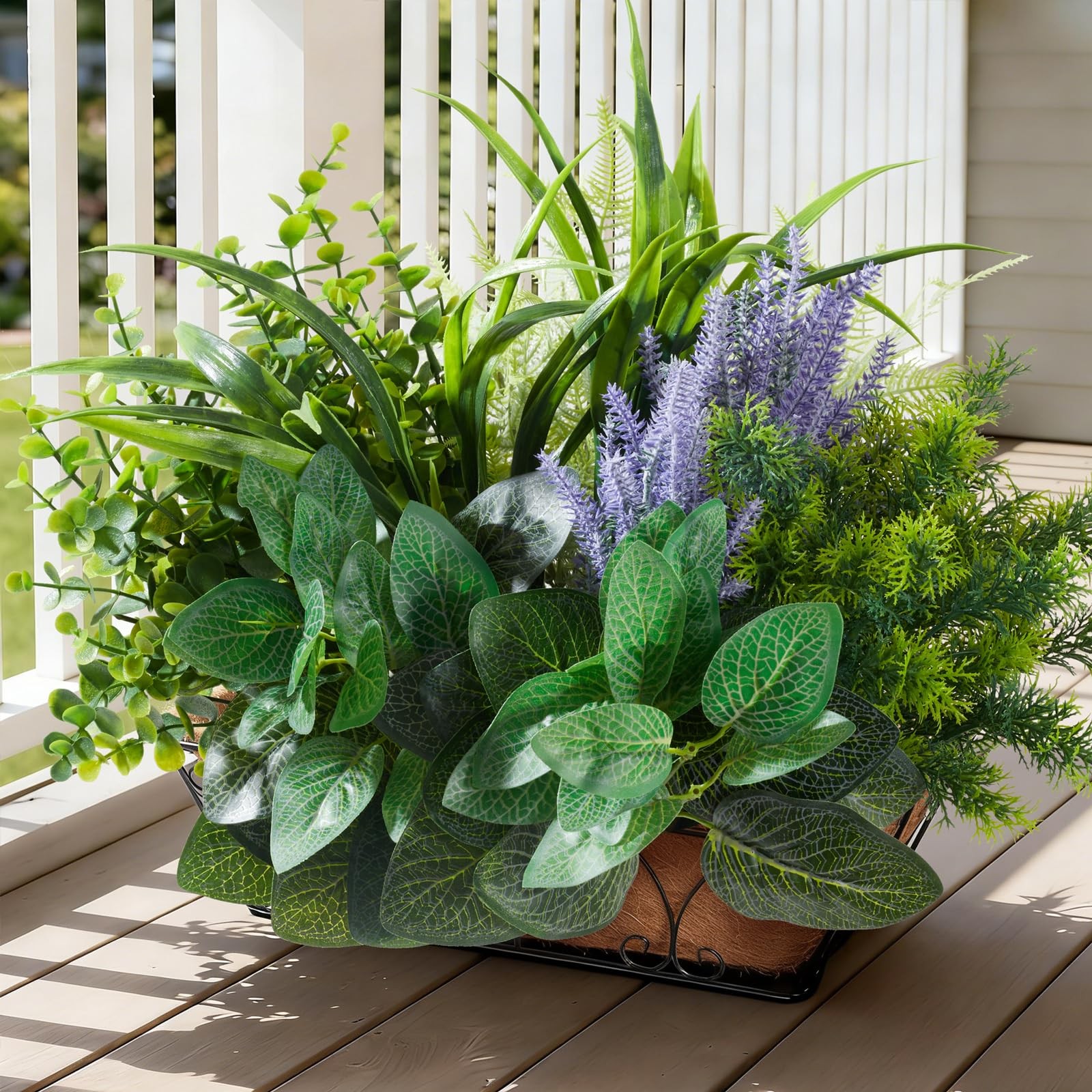 Artificial Plants Outdoor UV Resistant – 12 Bouquets Realistic Artificial Fer…