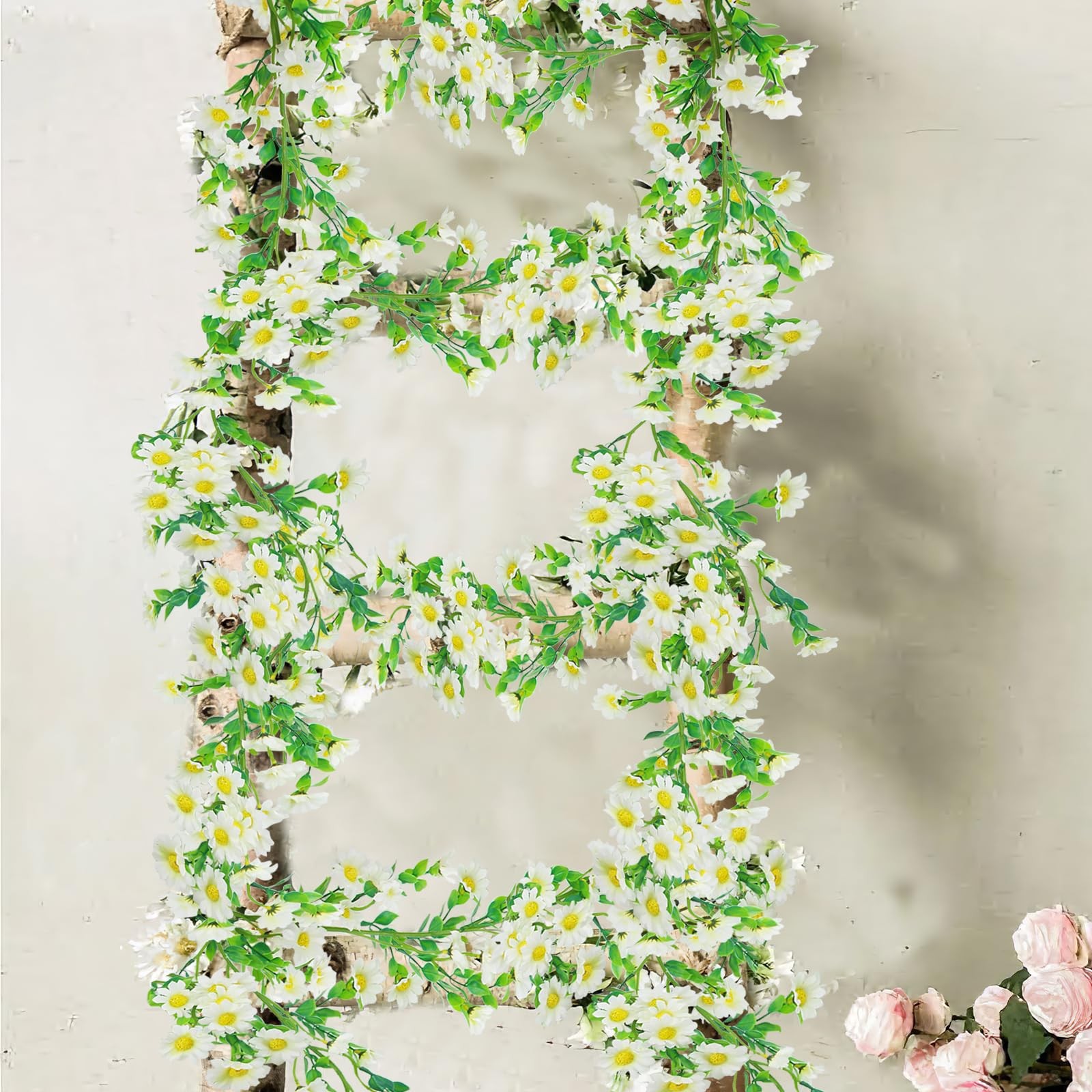 Artificial Daisy Flowers Vine Silk Wildflower Garland Spring Fake Flower Vine…