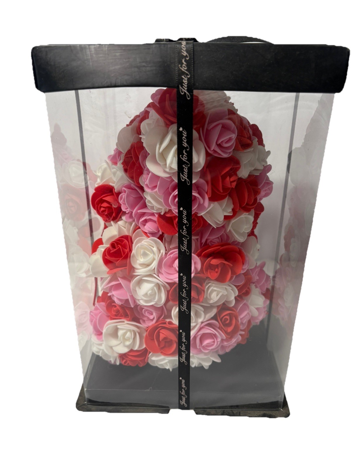 Artificial Flower Eternal Rose Teddy Bear for Mom Mother’s Day Birthday Pink