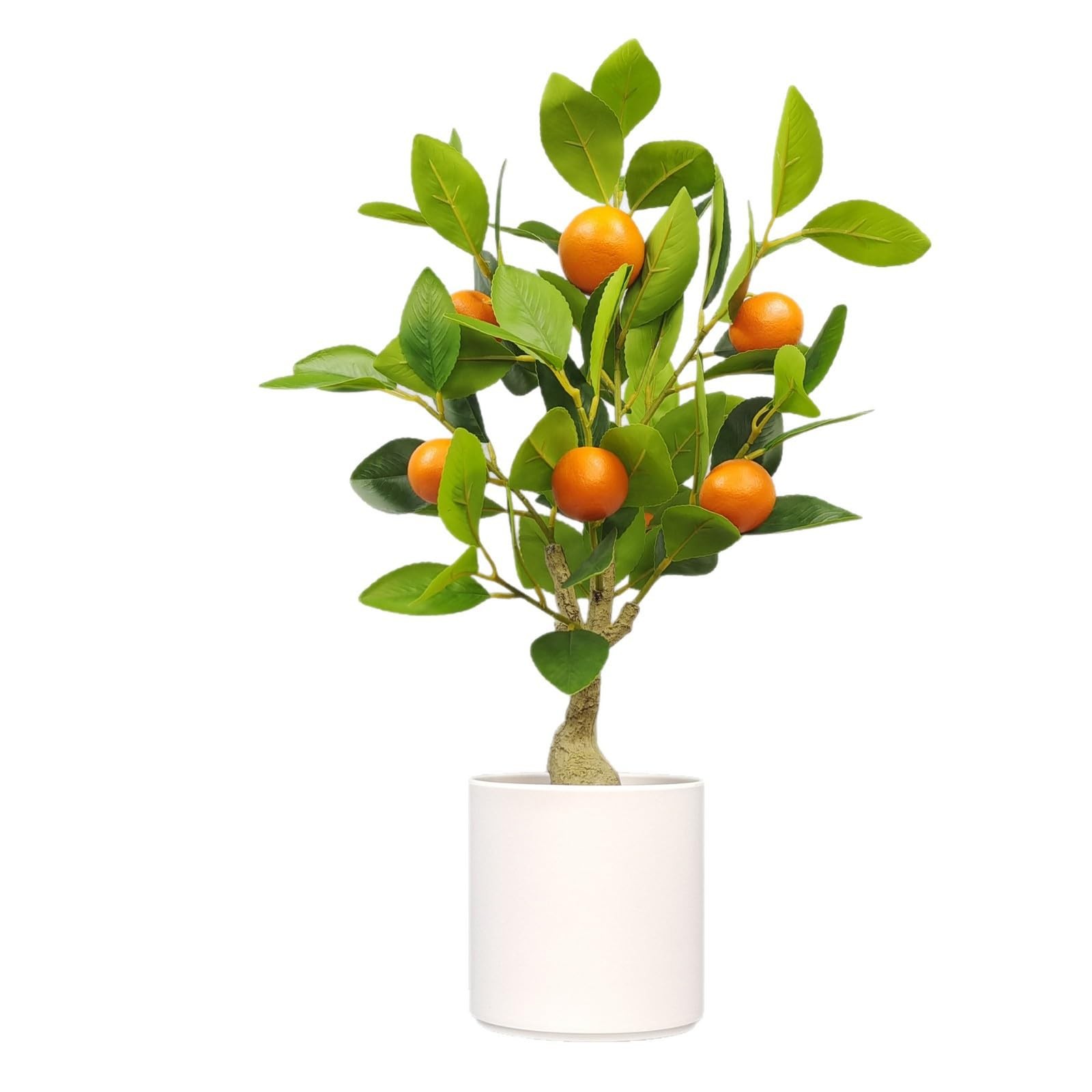 Artificial Potted Plants 20.5 Inches Fake Orange Tree, Faux Plants Potted wit…