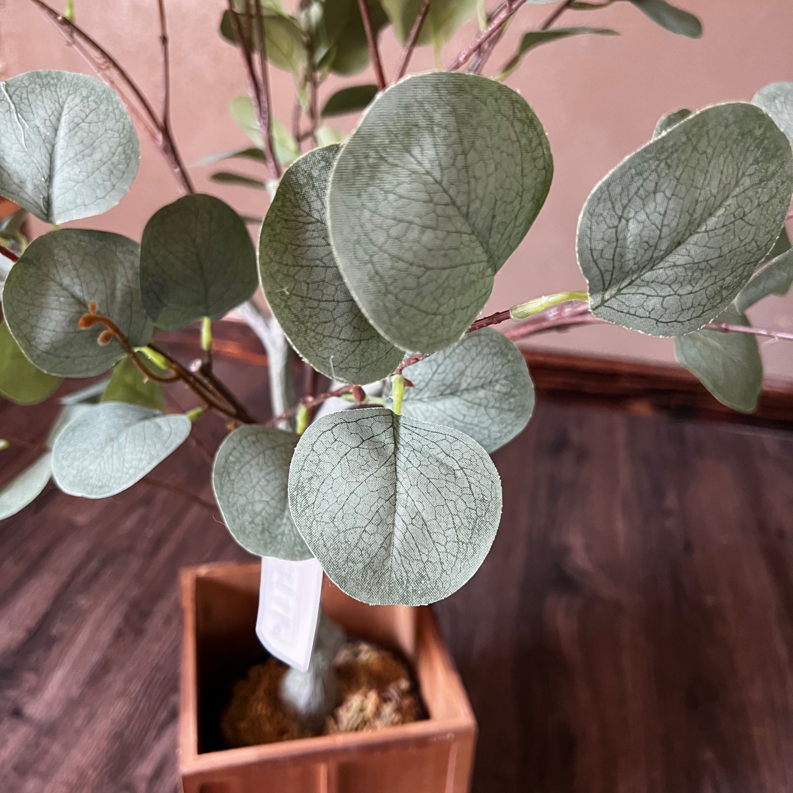 Decor Steals Eucalyptus Tree in Pot Wood Planter Box Artificial Greenery NIB