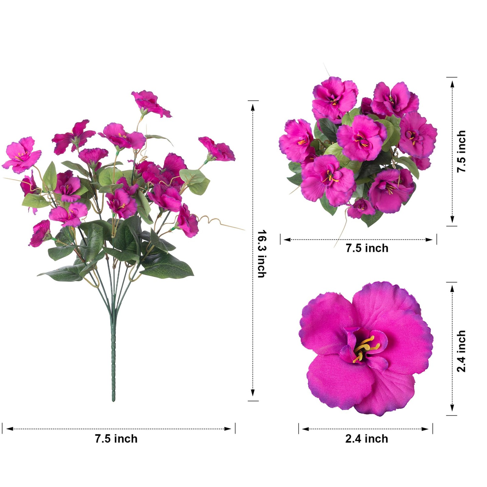 Fake Hibiscus Artificial Flowers for Outdoors Spring Summer Decoration, 6 Bun…
