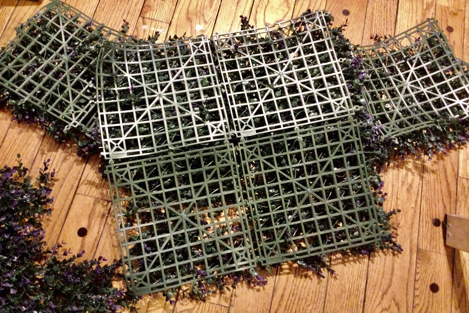 6 Artificial Faux Plastic PURPLE LAVENDER FLOWER PLANT 20×20” PATIO SCREEN PANEL