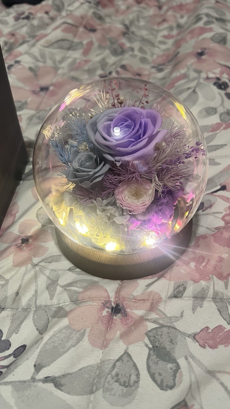 GiftGuru Rose Friend Wife New Preserves Roses Gift Color Purple Mother , SDay
