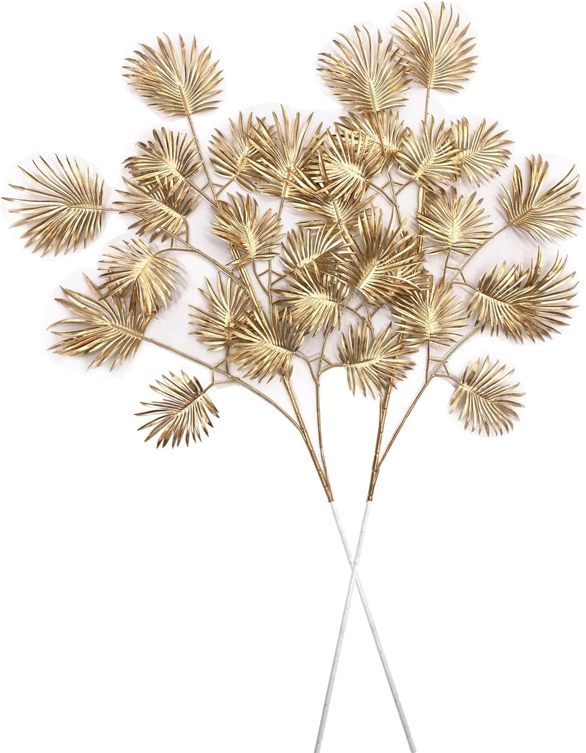 30″ Faux Golden Palm Leaves for Stunning Decor