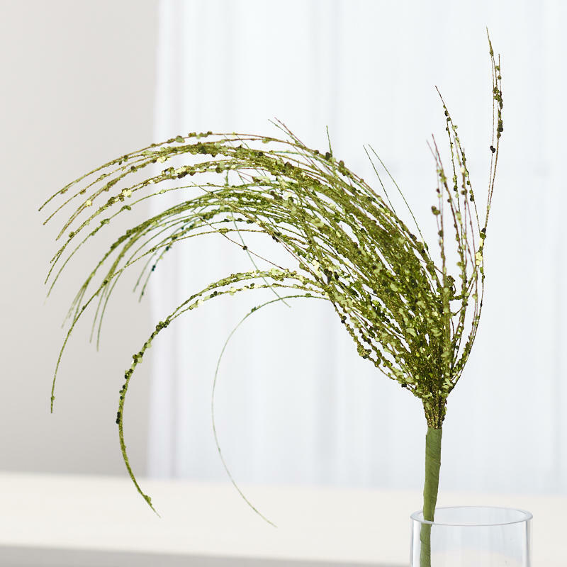 Light Green Glitter Fountain Grass Sprays | 2 Sprays
