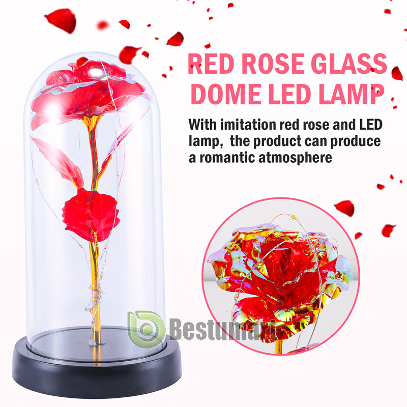 Eternal Rose Eternal Flower LED Glass Light Anniversaries Valentine Gift for Her