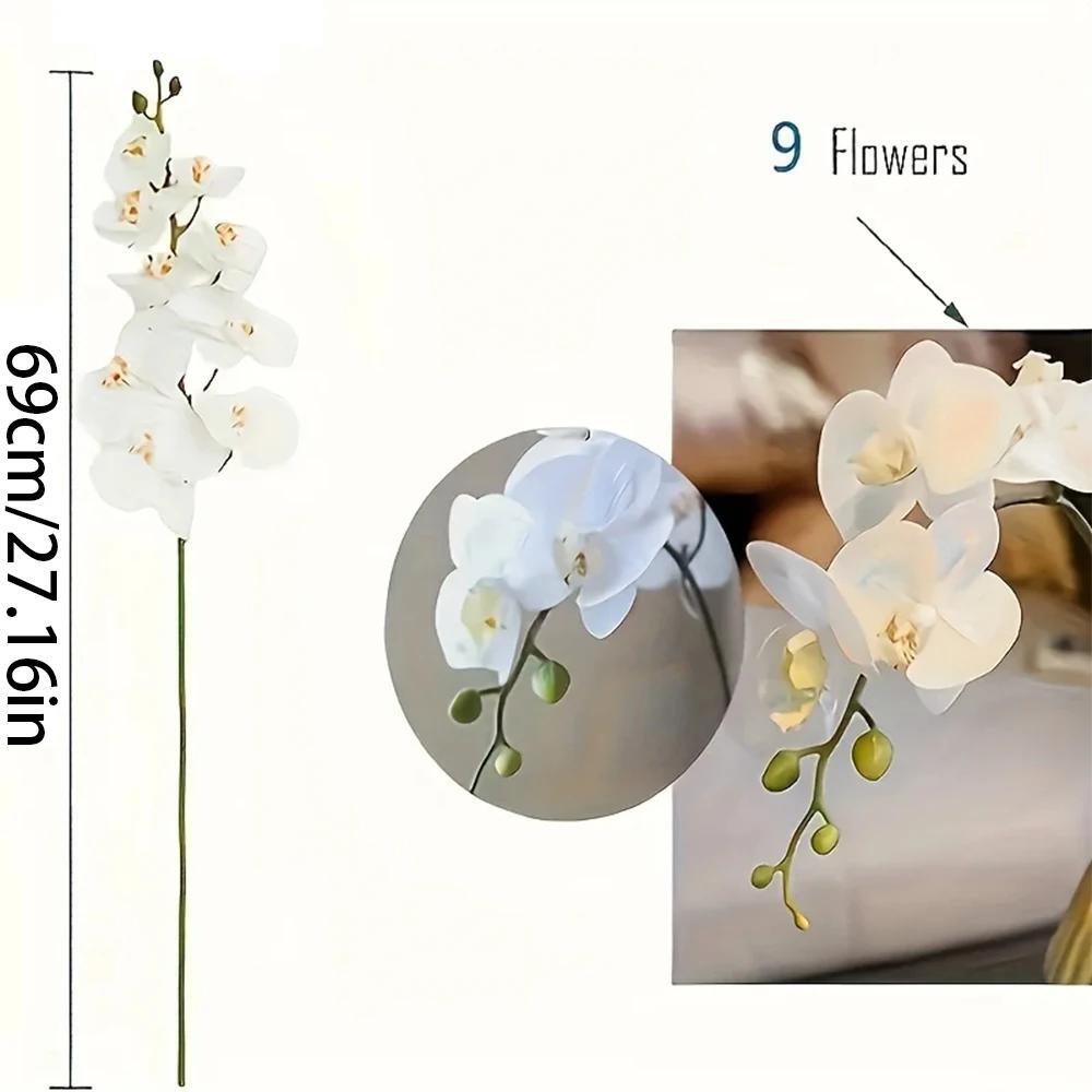 69cm Artificial Phalaenopsis Flower Branches Real Touch Faux Orchid Stems for Fl