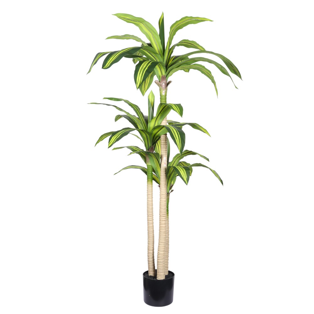 Artificial Dracaena Tree with Black Plastic Pot, 1pc/set