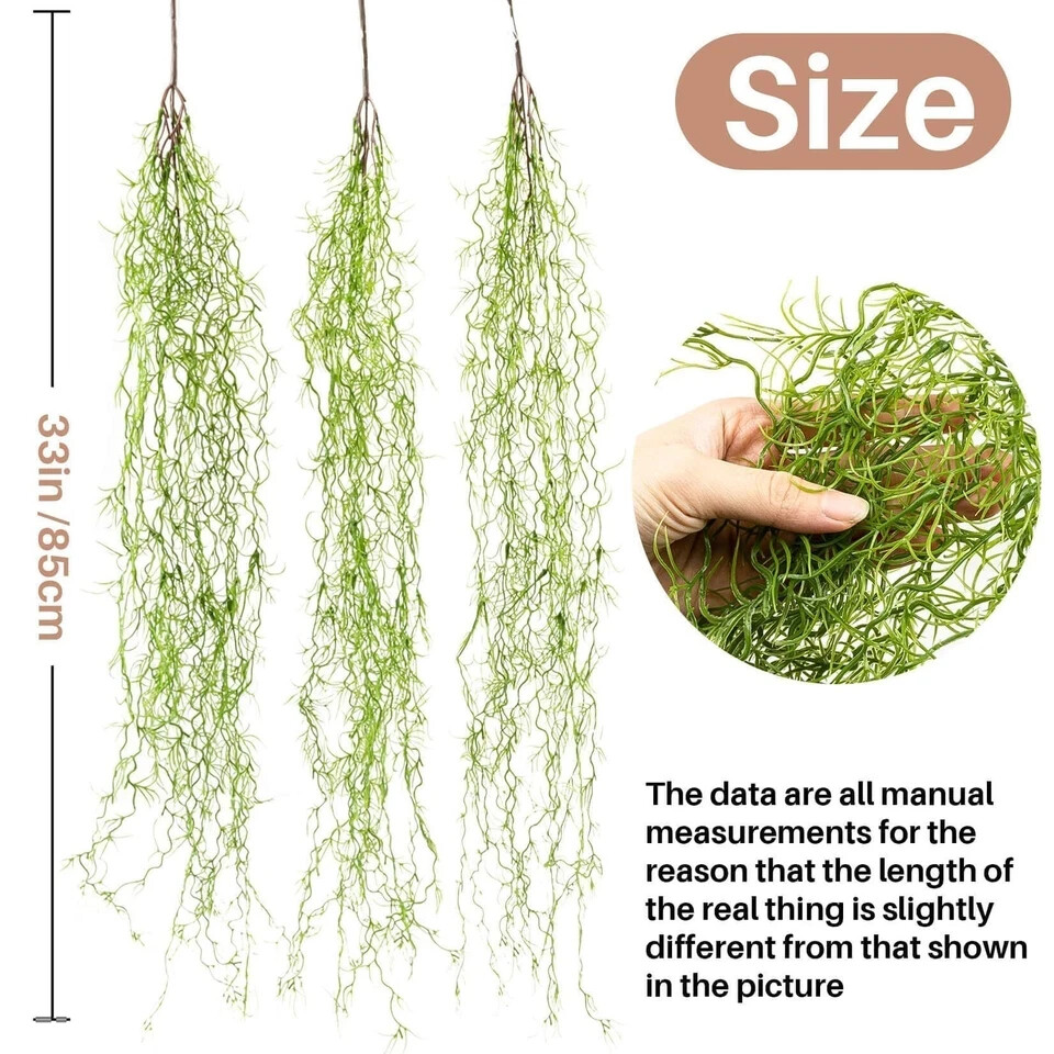 MAQIHAN Faux Spanish Moss – Artificial Hanging Moss Bulk for Plants 3PCS Fake…