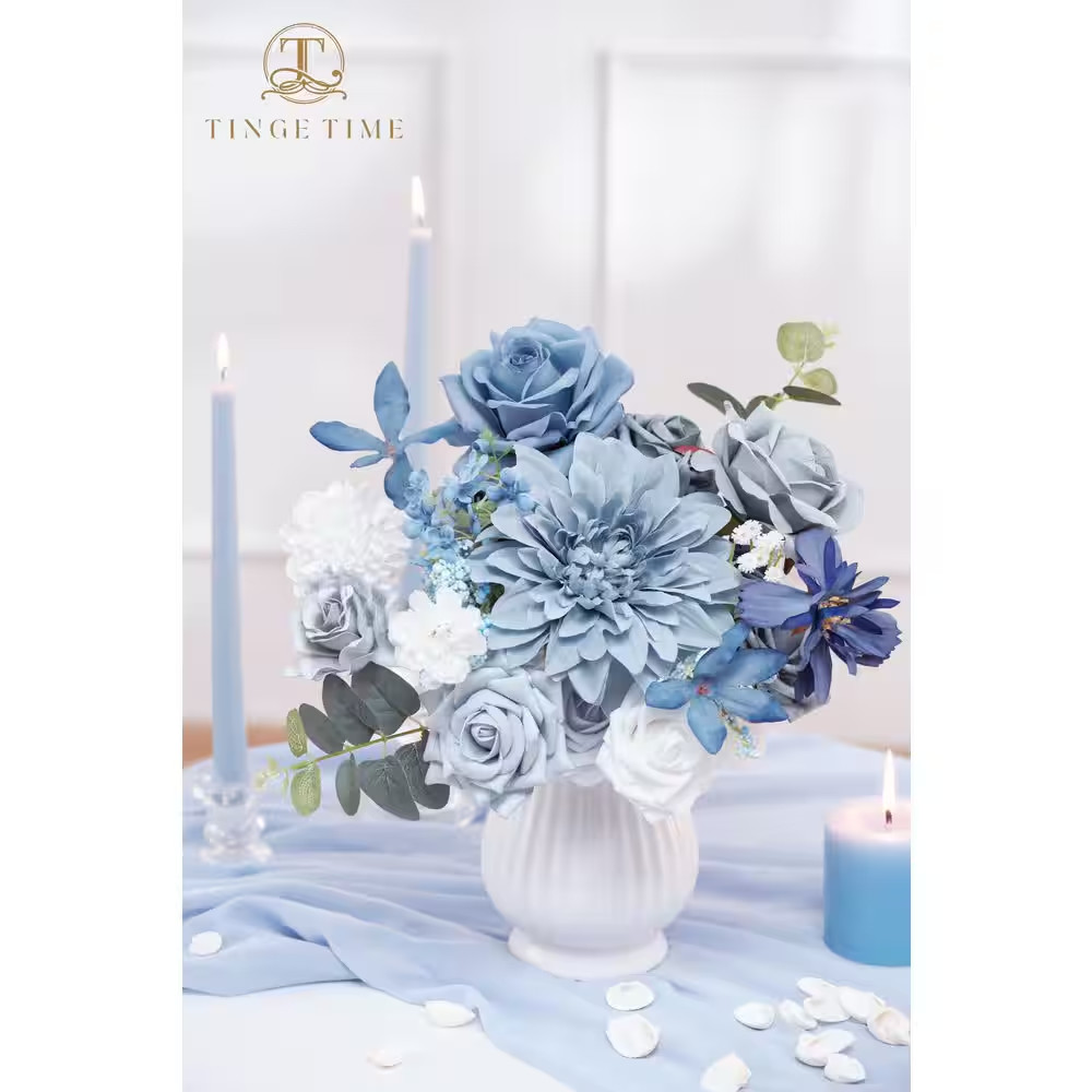 18 in Artificial Pink and Citrus Flower Combo Indoor/Outdoor Summer Wedding Deco