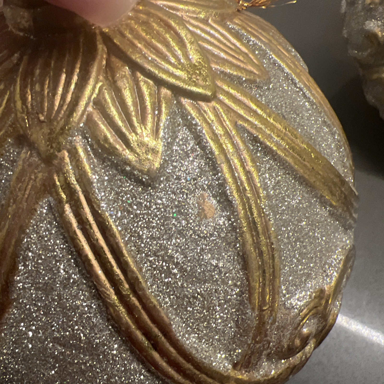 6 Extra Large/Large Gold Silver Glitter Ball Ornamental Decor