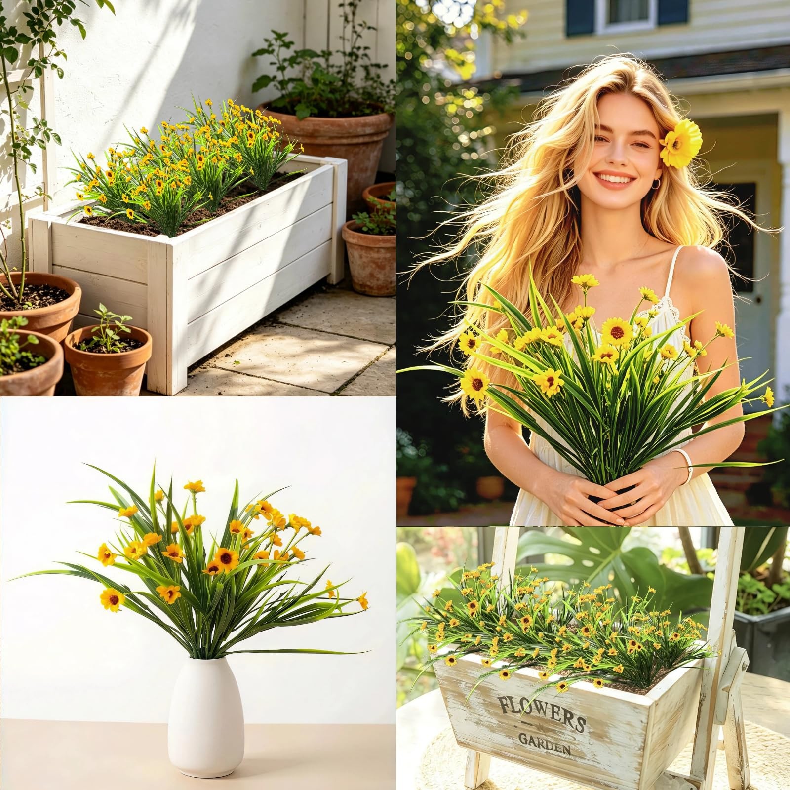 4-Piece Artificial Flower Mixed Set, Suitable for Use in Living Rooms, Bedroo…