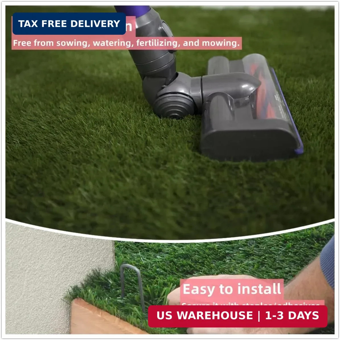 Artificial Grass Rug 1 ft x 3 ft, Synthetic Fake Grass Turf Mat for Party Weddin