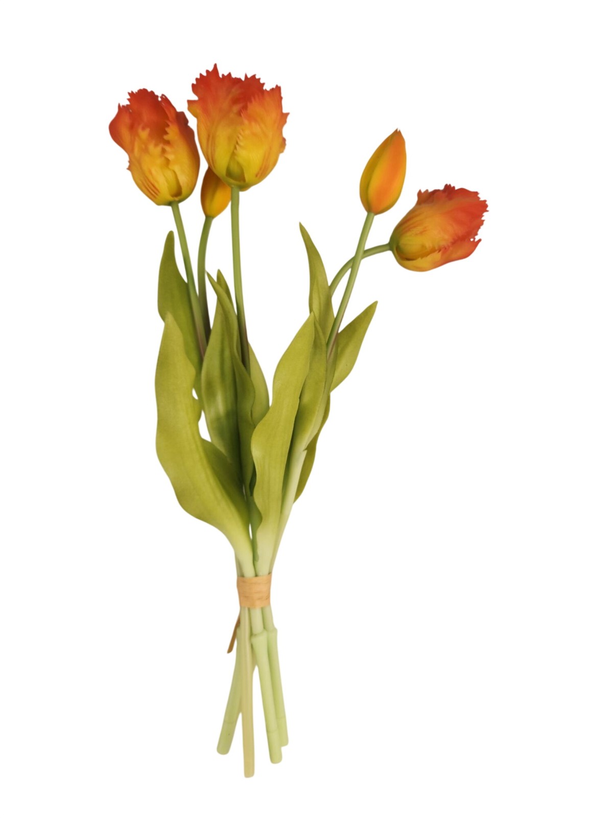 Faux Parrot Tulip Bouquet Set of 5 15 Inch Artificial Spring Flowers Easter Wedd