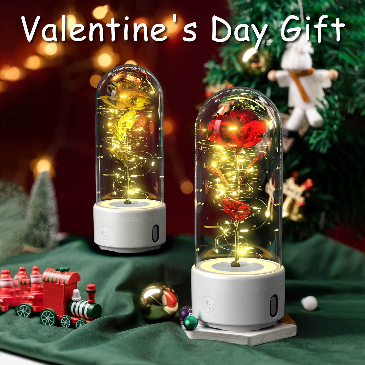 Rose Flower LED Light & Bluetooth Speaker Romantic Gift for A Woman Flowers