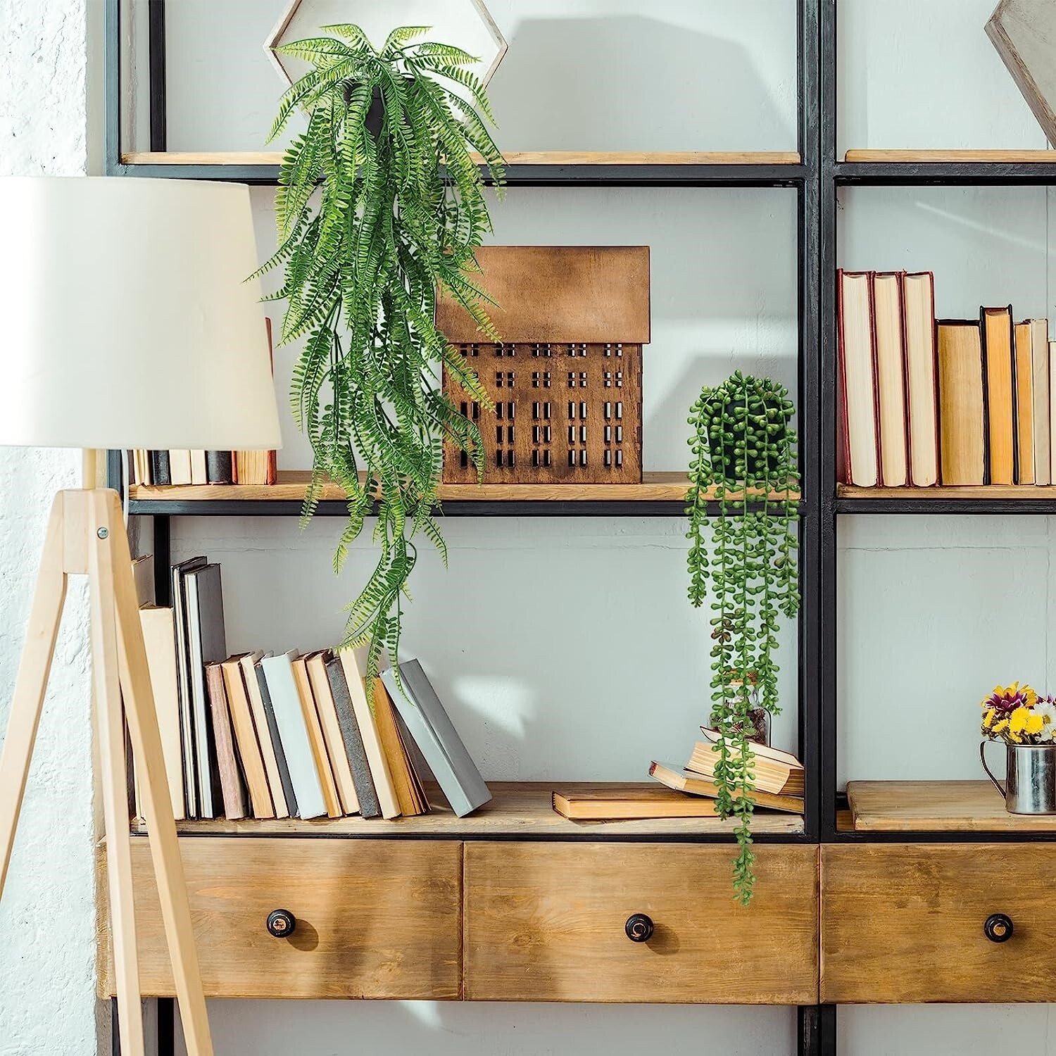 4 Plantas Colgantes Artificiales De Hiedra Falsa Para Decoración De Pared Hogar