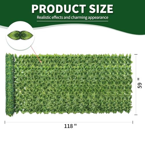 Artificial Ivy Privacy Fence 59″x118″ Color Printing Watermelon Leaves