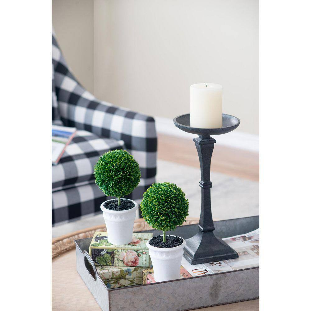 3 In. Mini Faux Topiaries in Cream Pot (3-Pack)