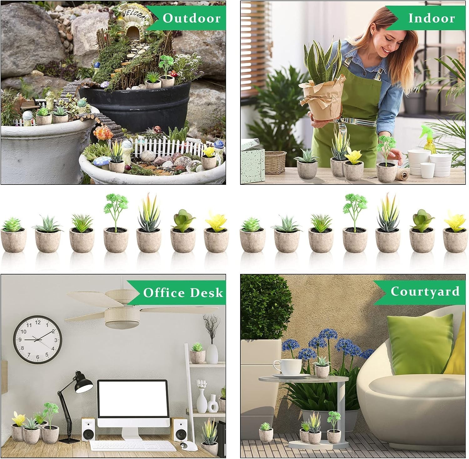 32 Pieces Mini Artificial Succulents Unpotted Realistic Artificial Fake Plant…